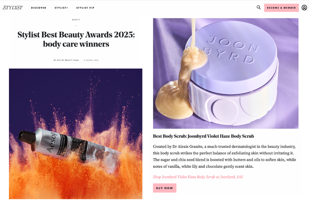 Stylist Best Beauty Awards 2025: body care winners