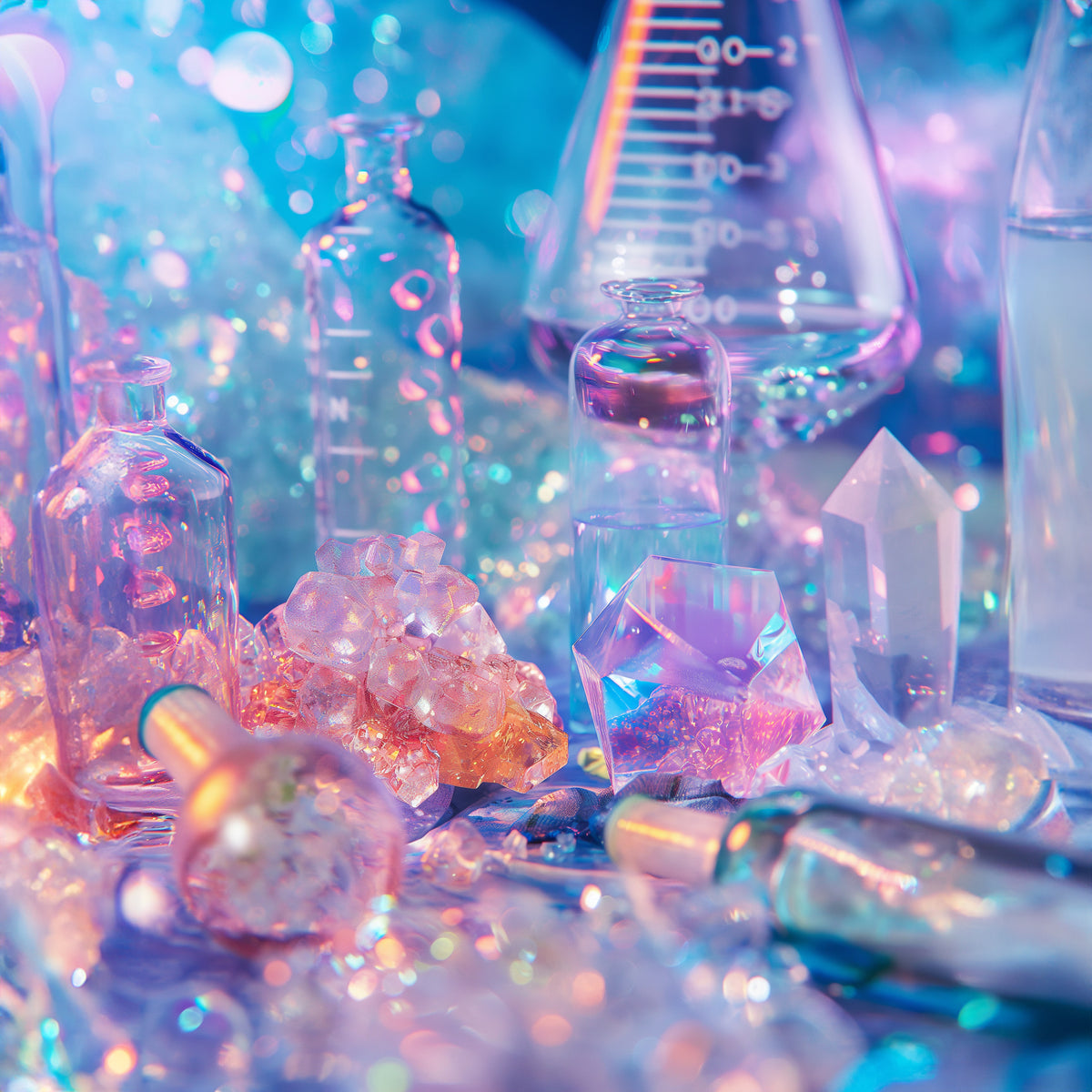 Crystals and science beaker image