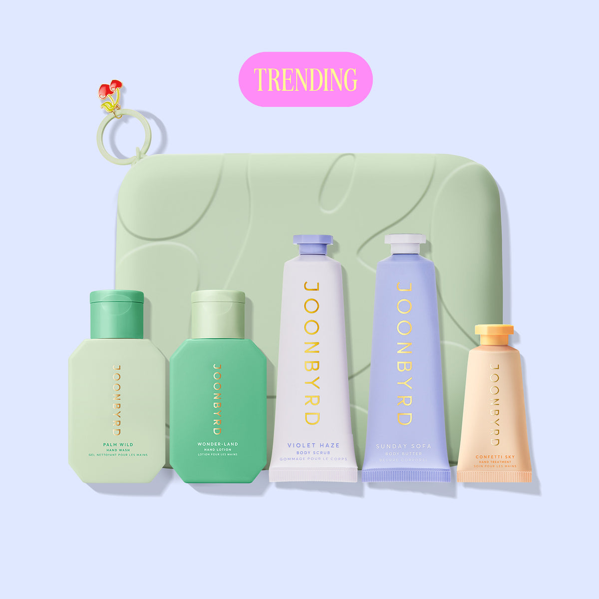 Hand Care and Body Care Mini Kit With Green Travel Case