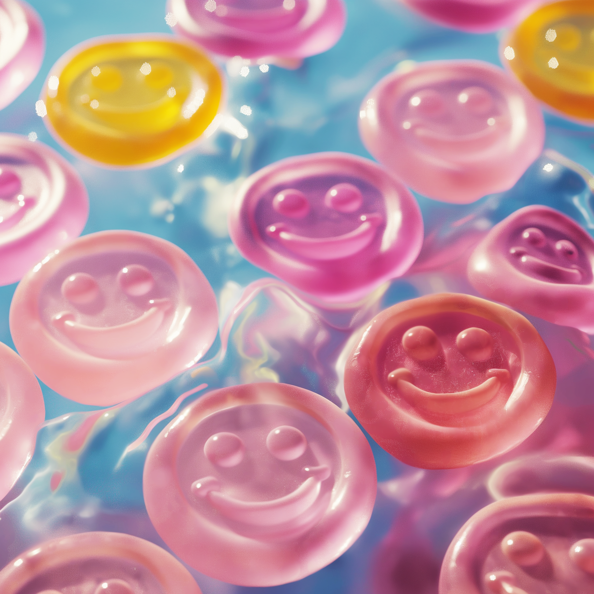 Smiley Gummy Faces floating image